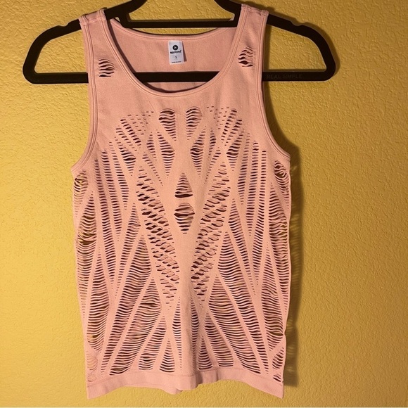 90 DEGREE BY REFLEX Sleeveless Activewear Tank Top Light Pink Cutout Size Small - Picture 5 of 12